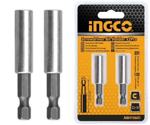 ABH10601 nosač bita 60mm INGCO od čelika i Cr-V materijala sa 2 bita u blisteru nudi sigurnu, stabilnu i praktičnu upotrebu pri svim montažnim radovima.