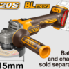 Aku brusilica SUPER INGCO CAGLI21154 115mm sa brushless motorom, tri brzine i M14 navojem nudi snažan rad i idealna je za sečenje, brušenje i poliranje.