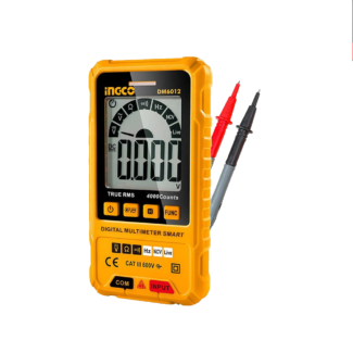 INGCO DM6012 digitalni multimetar 4000-count True RMS, sa NCV/LIVE alarmom i memorijom, pruža precizno merenje napona, otpora i frekvencije.