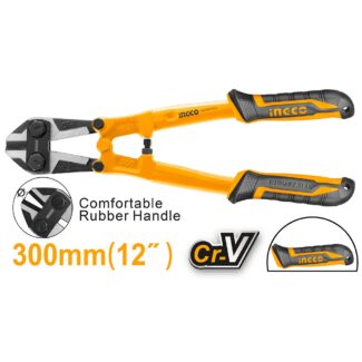 Ingco HBC0812 makaze za armaturu od 12" sa Cr-V sečivom i TPR ručkom, idealne za sečenje čeličnih šipki do 5 mm. Profesionalna izdržljiva alatka.