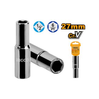 Produžena gedora 1/2" 27mm HHAST12273L Ingco izrađena je od 50BV30 čelika, pruža visoku izdržljivost i preciznost, idealna za profesionalnu i industrijsku primenu.