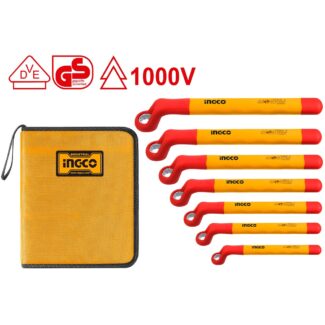 Ingco HKISPA0702 set izolovanih okastih ključeva sa VDE/GS sertifikatom do 1000V. Set od 7 profesionalnih veličina za siguran rad na električnim instalacijama.