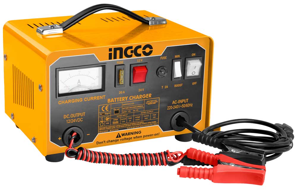 ING-CB1601 punjač 12/24V za akumulatore 28–180Ah INGCO nudi stabilno punjenje, pojačanu struju 12A i sigurnu izolaciju H za vozila i opremu.