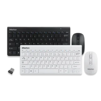 Meetion MT-Mini400 bežična mini tastatura i miš u crnoj boji, sa USB nano prijemnikom i podesivim DPI-jem, idealni za kompaktan radni prostor.