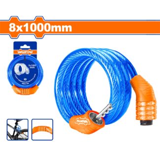 WBK2108 brava za bicikl spiralna sa šifrom od 4 cifre, čelični kabl 8×1000 mm, PVC zaštita i jednostavno skladištenje. Pouzdana zaštita za bicikl i motocikl.