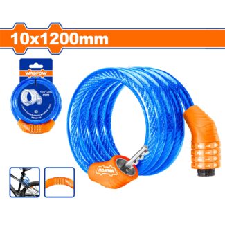WBK2110 spiralna brava sa šifrom 10 × 1200 mm WADFOW sa čeličnim kablom i četvorocifrenom kombinacijom pruža sigurnu zaštitu bez ključa.