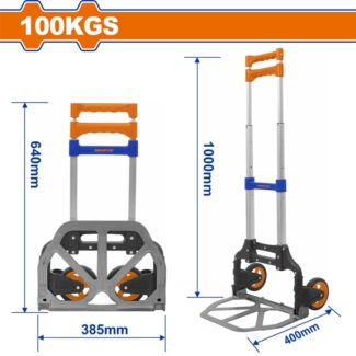 WADFOW WWB8A10 sklopiva ručna transportna kolica nosivosti 100 kg, lagana i izdržljiva, sa aluminijumskim okvirom i čeličnom platformom.