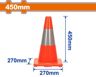 WADFOW WYJ1A45 saobraćajni čunj visine 45 cm sa reflektujućom trakom, namenjen za bezbedno obeležavanje saobraćaja i radnih zona.
