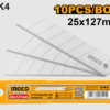 Ingco HKNSB2501 set od 10 nožića za skalpel od SK4 čelika, dimenzija 25×127 mm, pakovanih u plastičnu kutiju. Precizni, izdržljivi i idealni za radionicu i hobi radove.