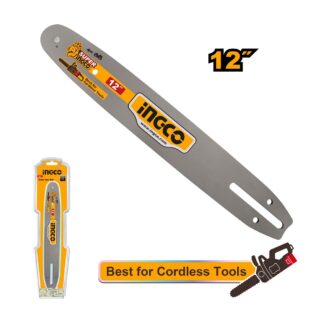 “SUPER INGCO AGSB51201 mač 12” za akumulatorske testere CGSLI2001, CGSLI20128, CGSLI201286 i UCGSLI201286. Izdržljiva vodilica od ojačanog čelika, idealna za precizno i stabilno sečenje.”