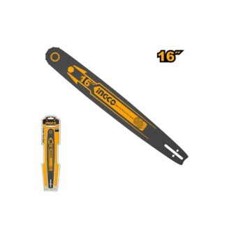 “SUPER INGCO AGSB51601 mač 16” za lančanu testeru GCS5411611. Izdržljiv, pouzdan i dobro balansiran mač idealan za sečenje drveta, ogreva i baštenske radove.”