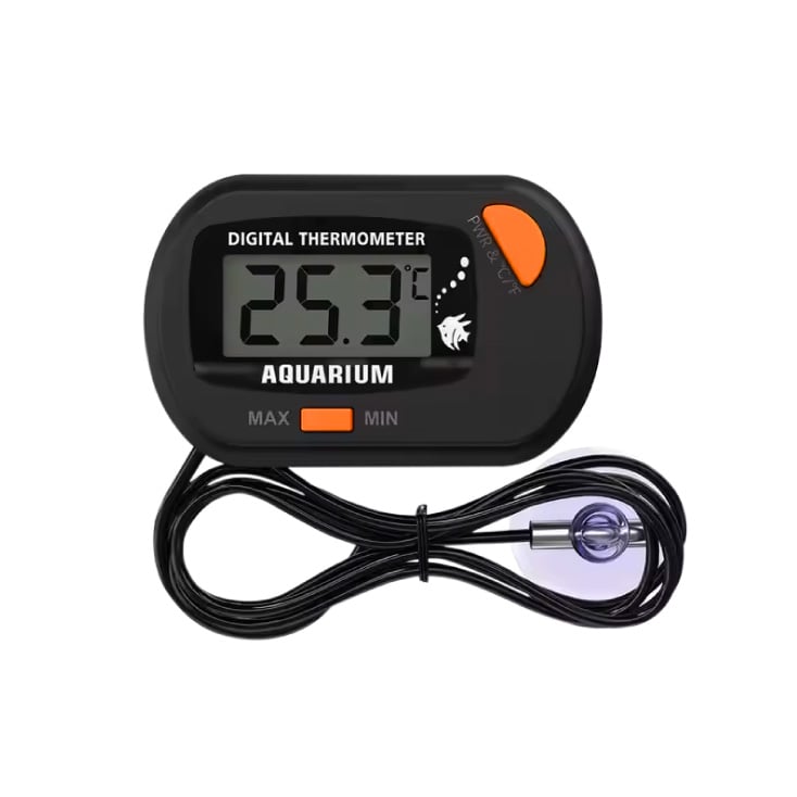 Digitalni termometar za akvarijum i terarijum sa sondom pruža precizno merenje temperature, LCD prikaz i jednostavnu montažu za sigurnu i pouzdnu upotrebu.