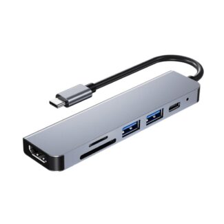 USB-C na HDMI konvertor sa 2×USB 3.0, PD 87W i SD/TF čitačima. Podrška za 4K rezoluciju, aluminijumsko kućište i plug & play rad.