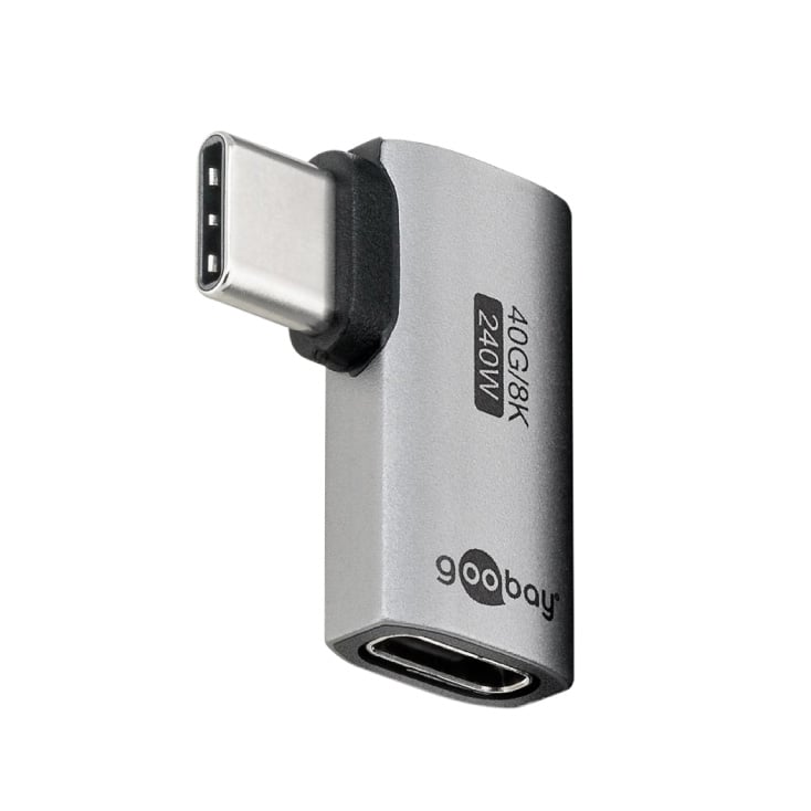 Ugaoni USB-C adapter sa metalnim kućištem i podrškom za USB 4.0 i Thunderbolt 3/4. Idealan za zaštitu USB-C porta i rad u skučenim prostorima.