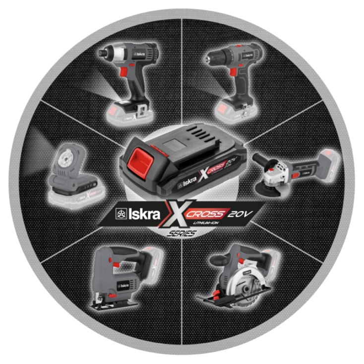 ISKRA X-CROSS akumulatorska ugaona brusilica 20V - Slika 2