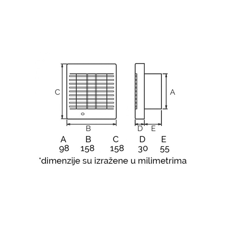 Izduvni ventilator 100mm - Slika 2