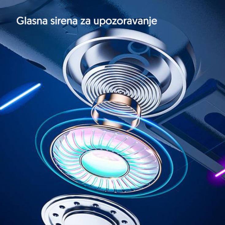 Punjiva LED lampa za bicikl sa sirenom - Slika 2