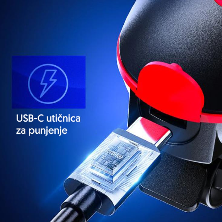 Punjiva LED lampa za bicikl sa sirenom - Slika 3