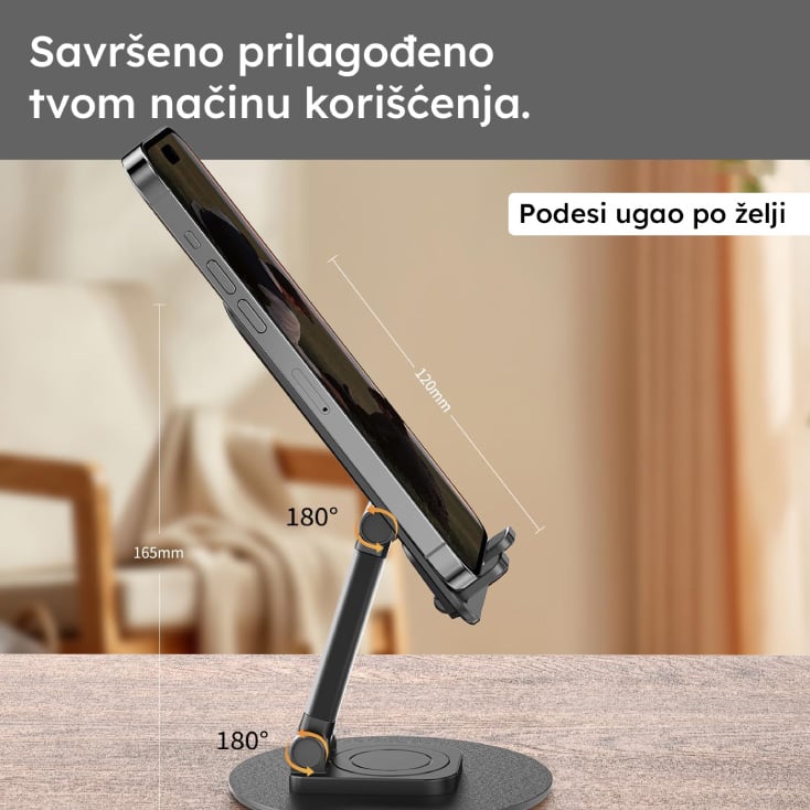 Stoni podesivi držač za mobilni telefon i tablet do 12.9 inča - Slika 4