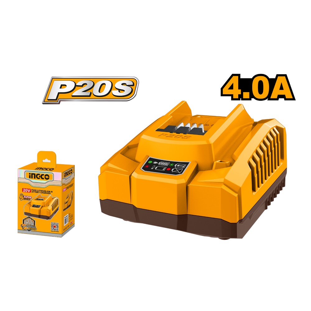 INGCO FCLI20411E punjač za baterije 20 V 4 Ah — brzo i sigurno punjenje za vaše INGCO aku alate.