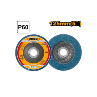 INGCO FDZ1252 lamelarni disk 125 mm, cirkonijum oksid P60 — za brušenje metala i nerđajućeg čelika.