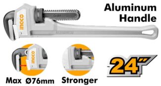 Ingco HALPW0124 aluminijumska šved klešta 600mm sa kapacitetom 76mm nude snažno prianjanje, laganu konstrukciju i profesionalnu izdržljivost za industrijske radove.