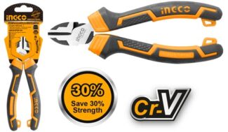 Ojačane sečice kose INGCO HHLDCP28180 180mm od Cr-V čelika sa TPR drškom nude precizno sečenje i do 30% uštede snage u odnosu na standardna klešta.