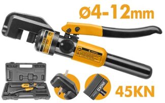 Ingco HHSC0112 hidraulični sekač cevi 4–12mm sa snagom 45kN i hodom 15mm pruža precizno sečenje bez deformacija, isporučen u čvrstom BMC koferu.