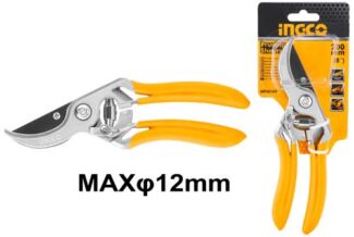 Ingco HPS0109 makaze za orezivanje 200mm sa aluminijumskim telom i neklizajućim drškama nude precizno sečenje do 12mm za baštenske radove.
