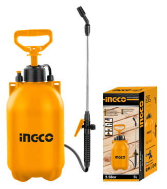 HSPP3051 prskalica pod pritiskom INGCO 5 L, 5 bar, sigurnosni ventil, 2 m crevo i podesiva mlaznica, idealna za baštenske i profesionalne primene.
