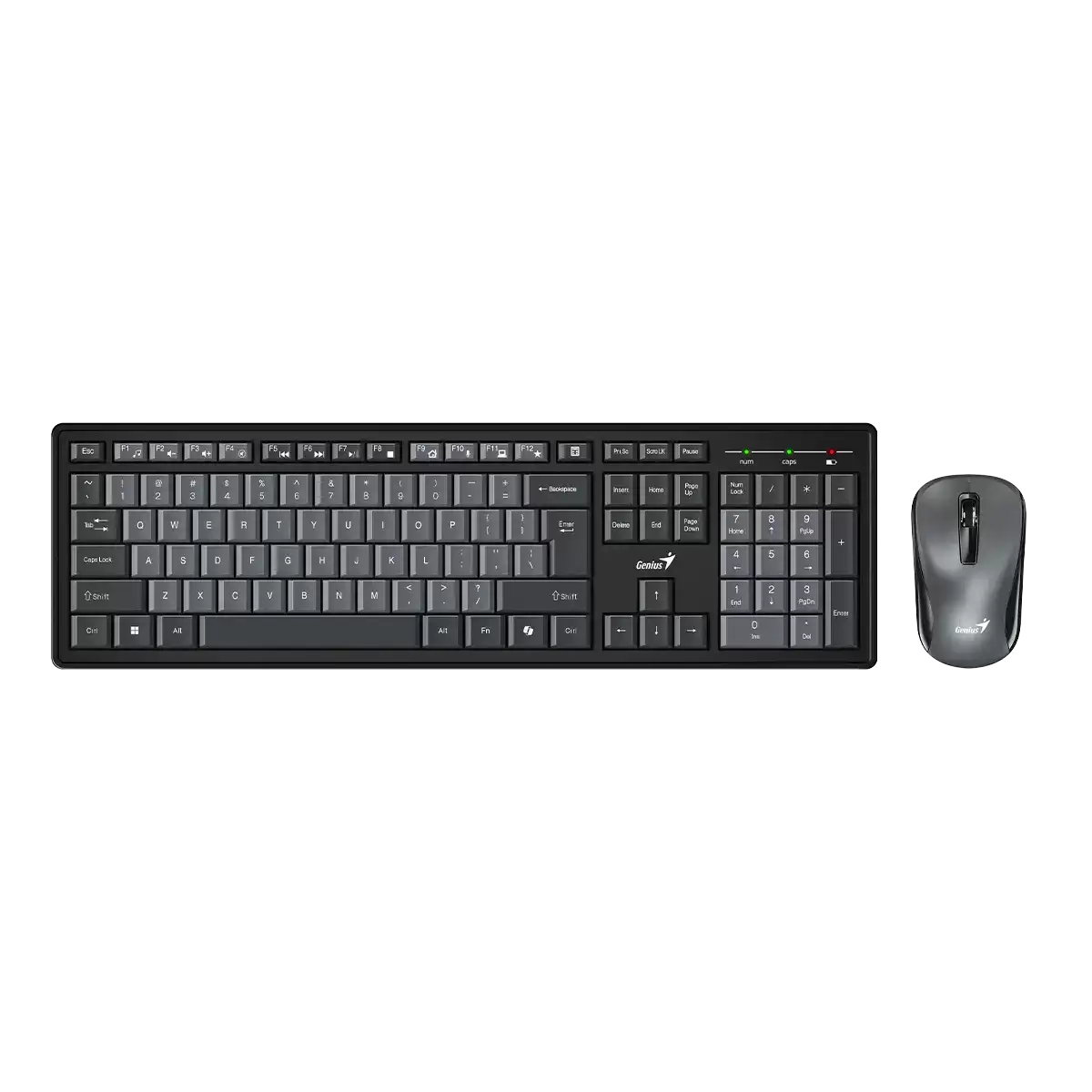 Genius Smart KM-8200 bežična tastatura i miš sa AI Copilot tasterom, slim dizajnom, multimedijalnim prečicama i preciznim 1200 DPI mišem.