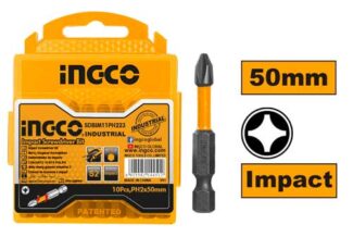 Udarni PH2 bit INGCO SDBIM11PH223 50mm, S2 industrijski čelik, Shock Zone zaštita i magnetizovan vrh obezbeđuju dug vek, čvrstinu i sigurniji rad.