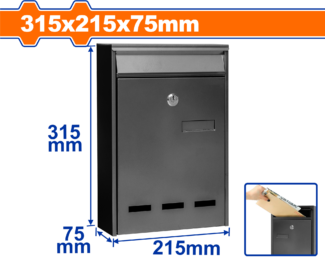 Poštansko sanduče WADFOW 315×215×75 mm od pocinkovanog lima sa prozorima za pregled omogućava siguran i praktičan prijem pošte.