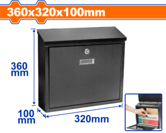 Poštansko sanduče WADFOW 360×320×100 mm od pocinkovanog lima omogućava siguran prijem pošte uz zaštitu od kiše i vremenskih uslova.