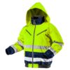 NEO TOOLS postavljena radna jakna visoke vidljivosti klase 2 u žutoj boji, sa toplom postavom, vodootpornošću i reflektujućim detaljima.
