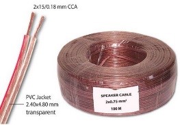 Kabl za zvučnike CCA 2x0.75 Transparentni