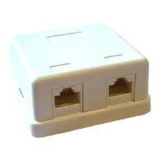 RJ45 CAT5 Mrežna utičnica nazidna samolepljiva sa 2 porta